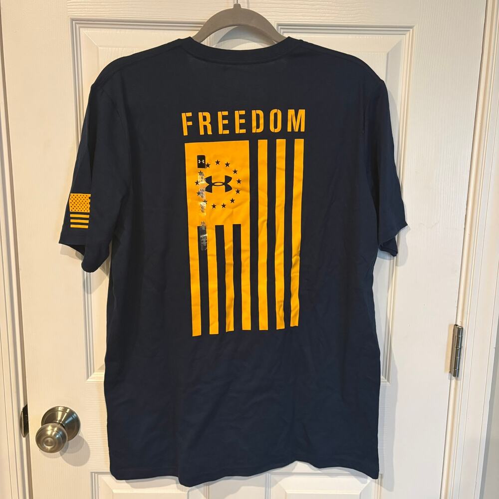 Under Armour Freedom Flag Tee Navy Orange Large